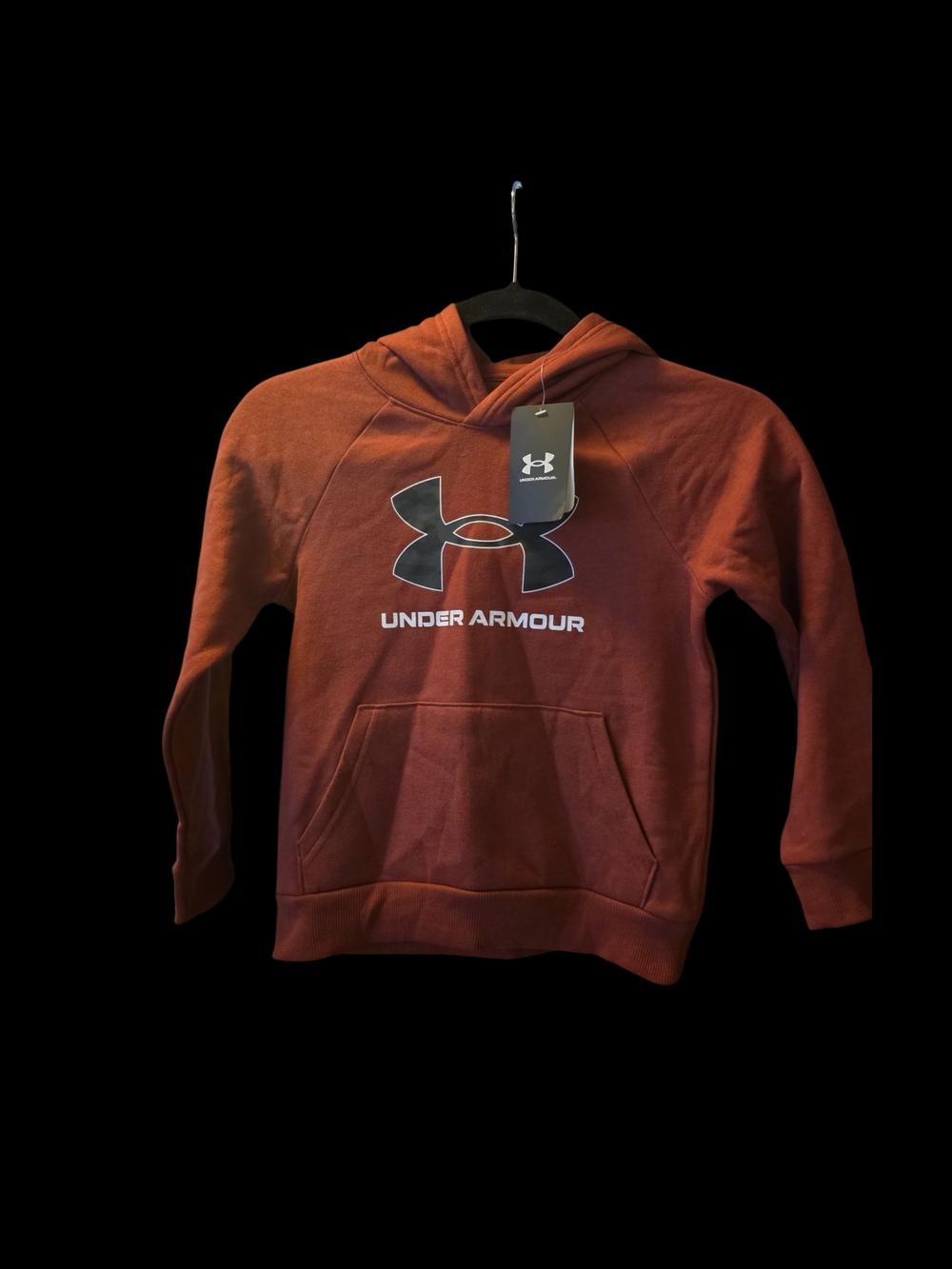 Under Armour Orange-Red Pullover Hoodie with Logo